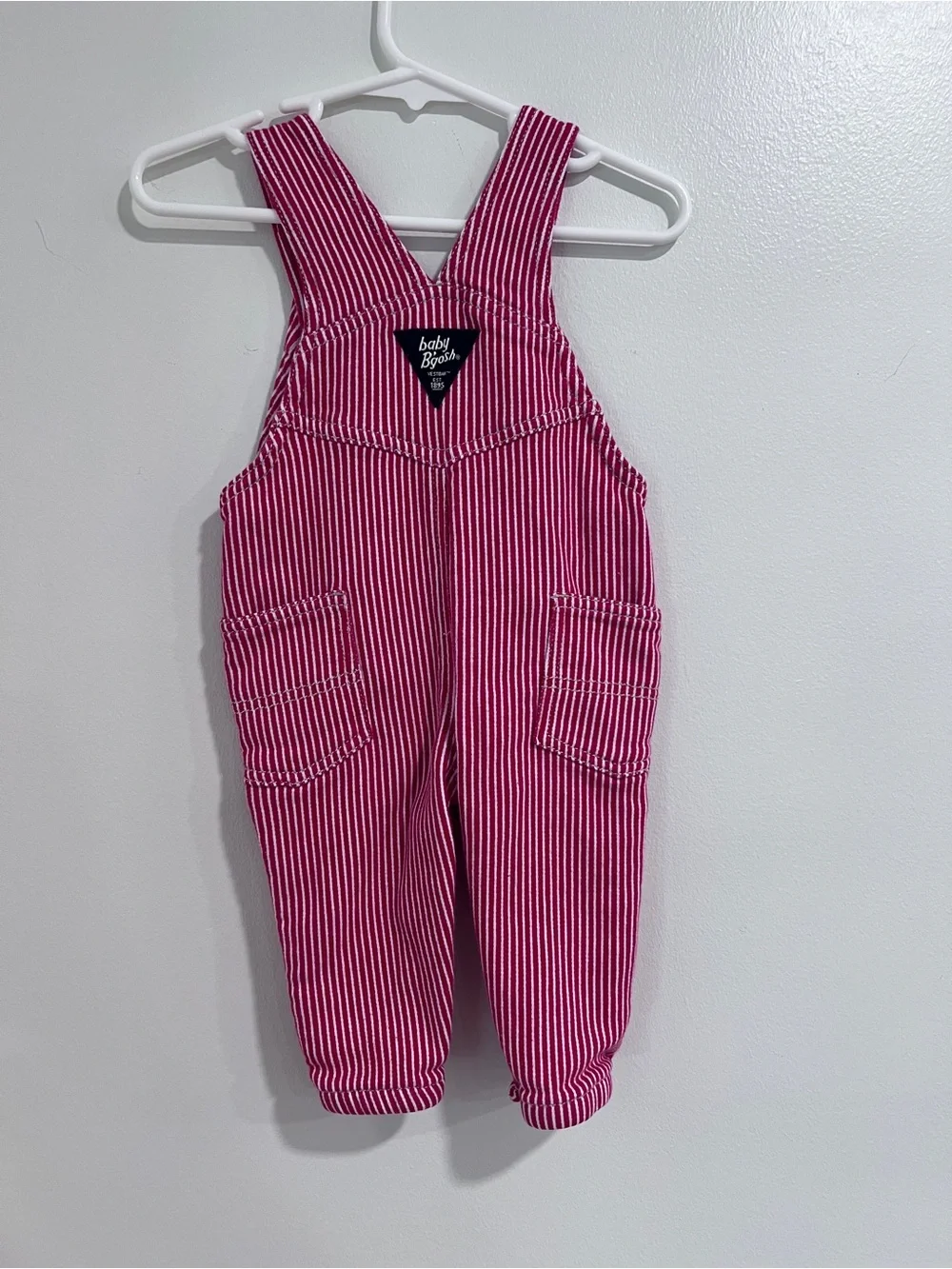 OshKosh B'gosh Red and White Striped Overalls 6-9months